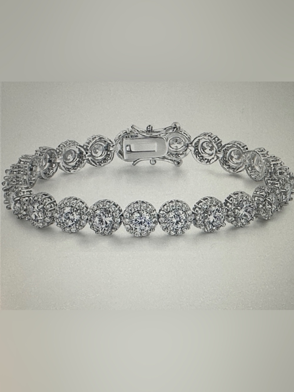 Women’s Classic Crystal Tennis Bracelet - Silver Finish 6.5”